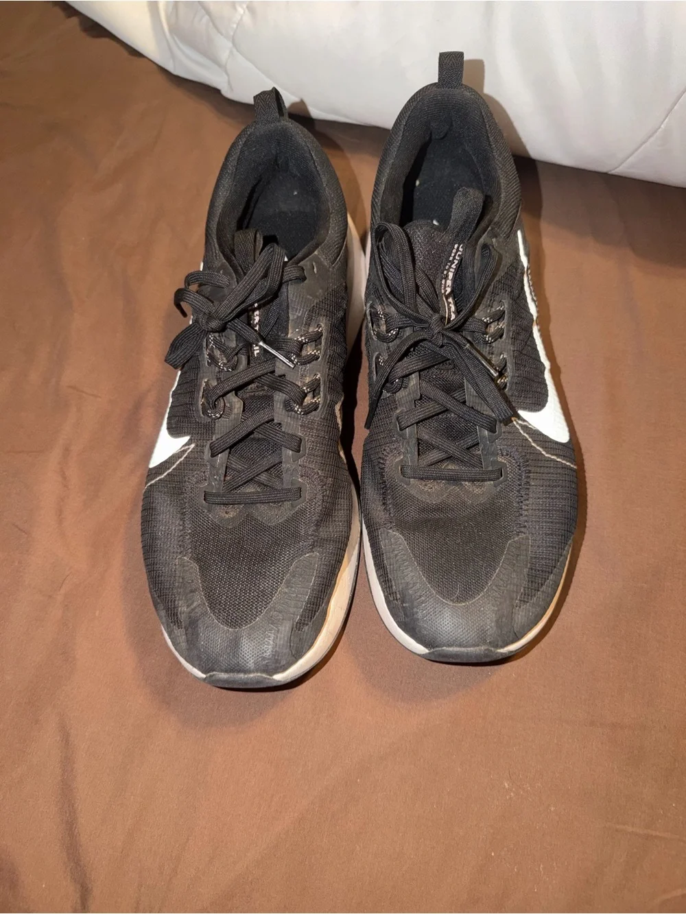 Nike Trail Black Athletic Sneakers with White Swoosh